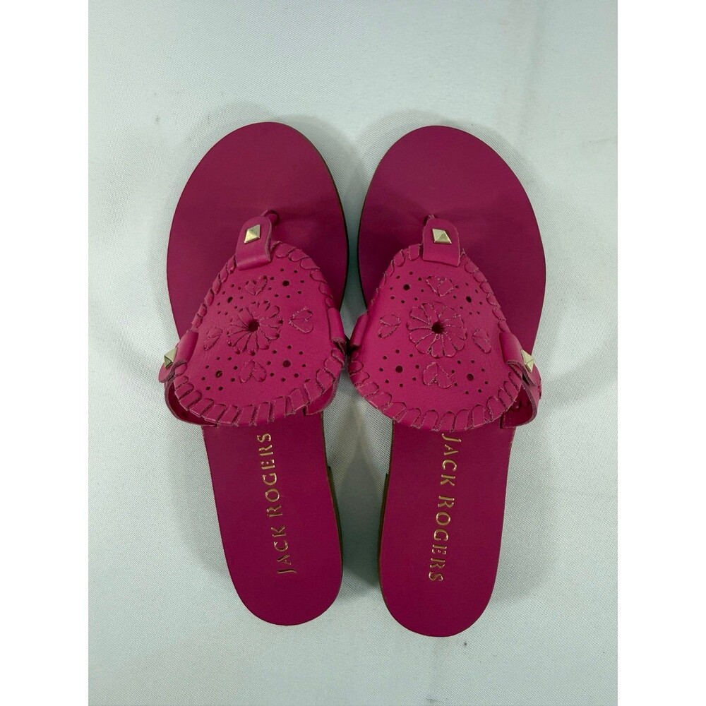 Jack Rogers Leather Sandals PINK Size 7M NEW